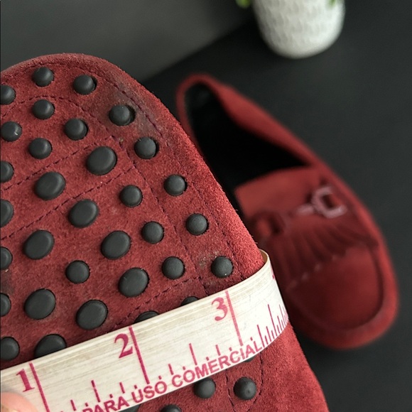 Tod’s Red Suede Loafers with Fringe Detail - Picture 14 of 15